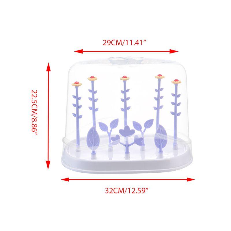 Kiểu Hoa Đa Chức Năng Cho Bé Giá Đỡ Hộp Bảo Quản Thoát Nước 2 Tầng Có Bụi Trẻ Em Trẻ Sơ Sinh Chai Sấy Giá Đỡ