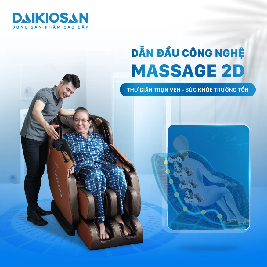 Ghế Massage Daikiosan DKGM-00002 Chế Độ Không Trọng Lực, Công Nghệ AI, Scan Cơ Thể, 3D Massage