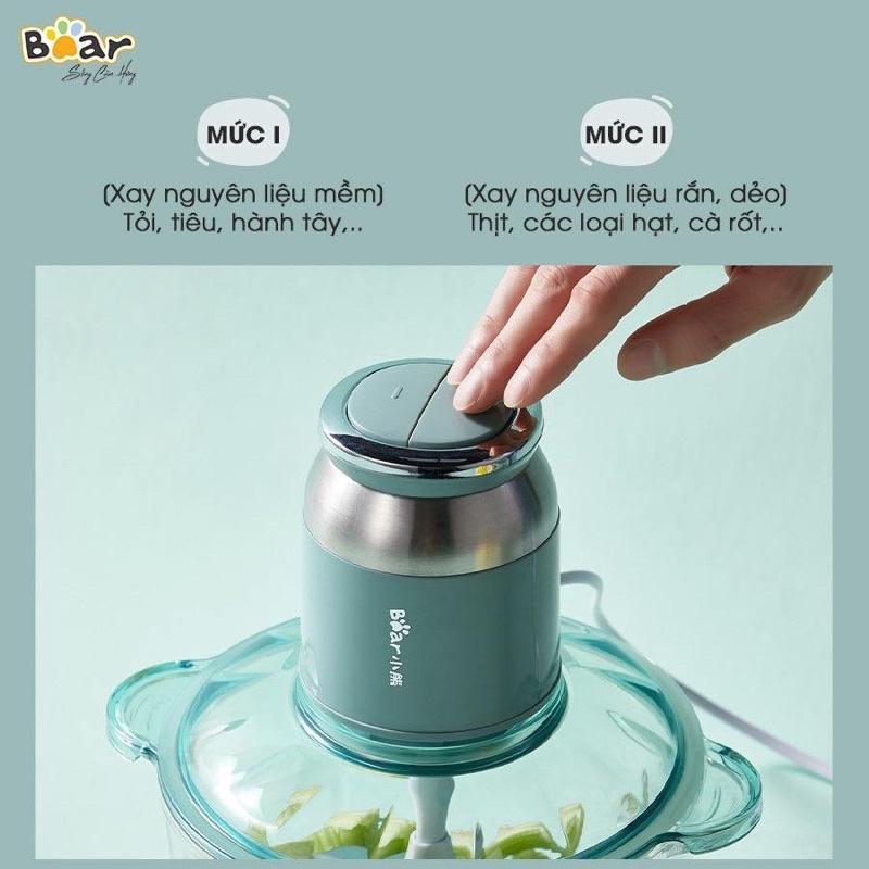 Máy xay thịt đa năng Bear 2.5L QSJ-C04R8S cho gia đình - Xay thực phẩm chế biến đồ ăn - Hàng chính hãng