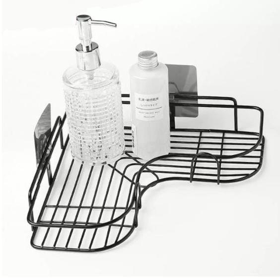 Kệ góc dán tường inox sơn đen tĩnh điện