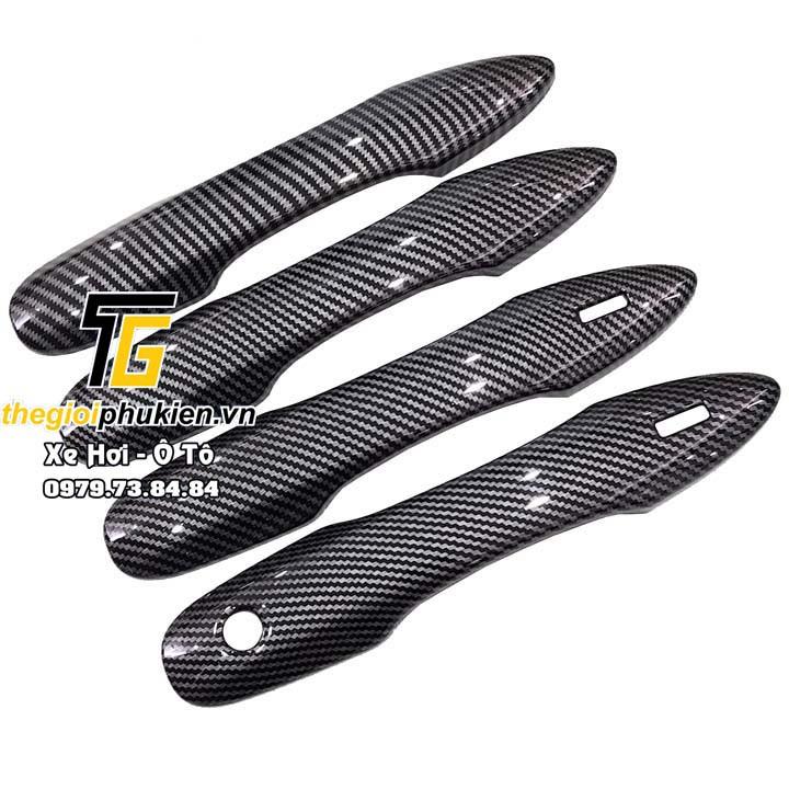 Bộ ốp tay nắm cửa, hõm cửa xe Toyota Corolla Cross 2020 vân Carbon