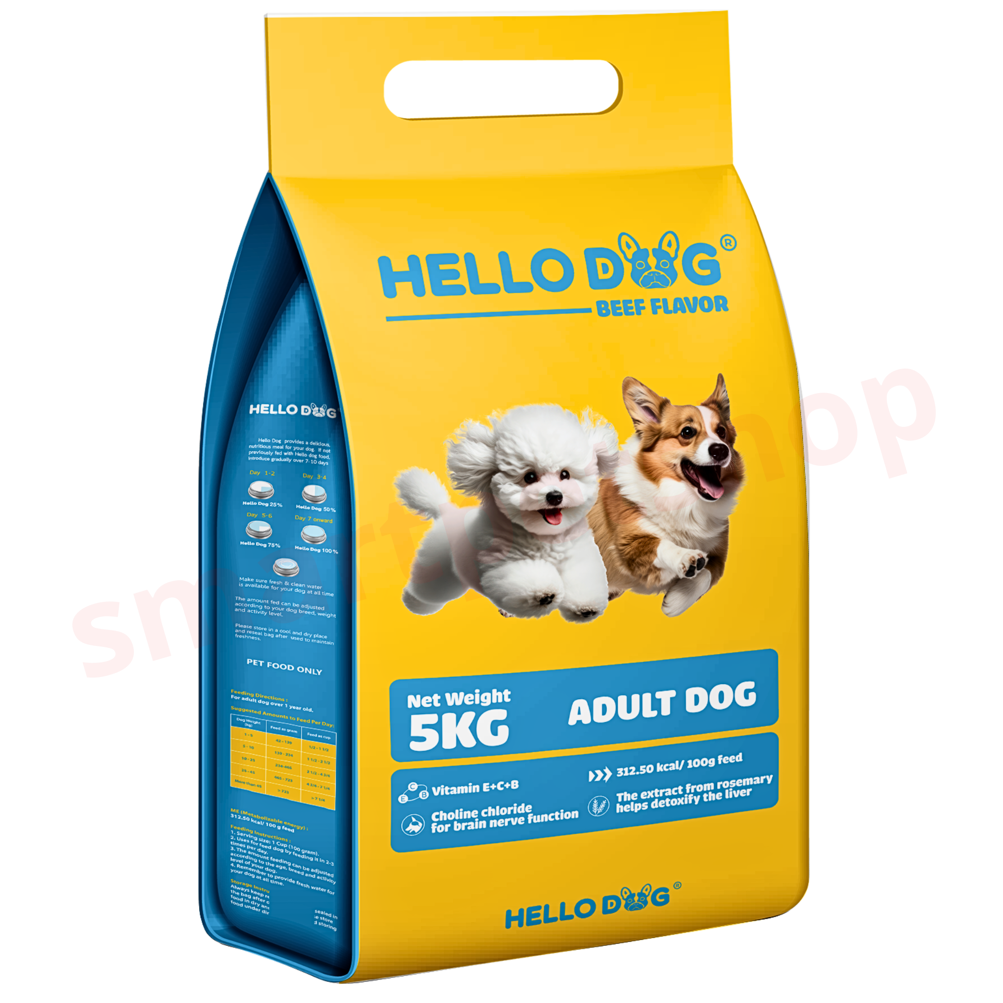Thức Ăn Cho Chó Hello Dog Vị Bò Nướng 5Kg
