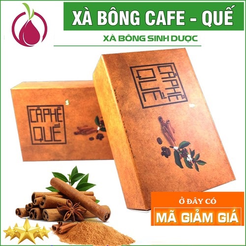 Set 3 Xà bông tắm gội đầu Sinh Dược Cà phê Quế, xà phòng handmade, 100% Thảo dược Thiên Nhiên, bánh 100gr-  tẩy tế bào chết từ bột quế , sáng da, dưỡng ấm cơ thể sau tắm