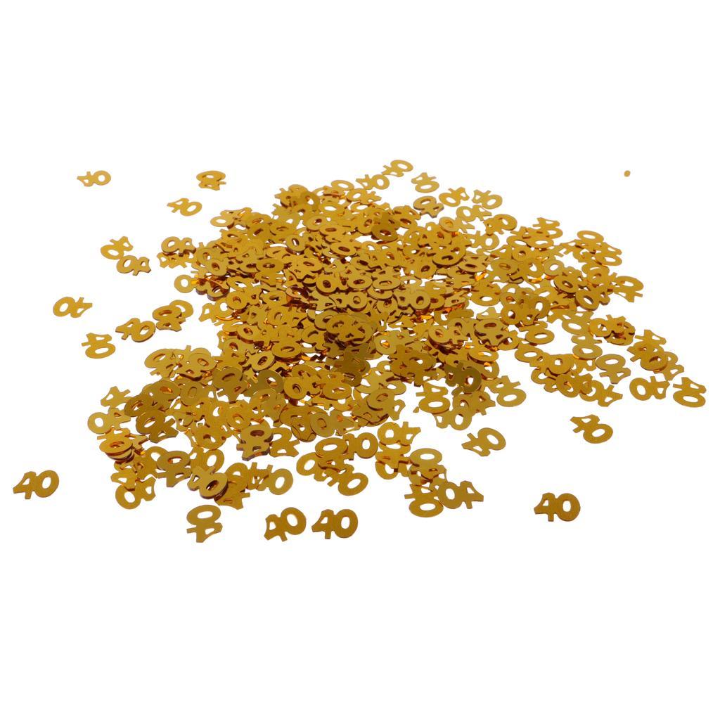 2X Table Confetti Age Birthday Party Wedding Anniversary Table Confetti Gold 40