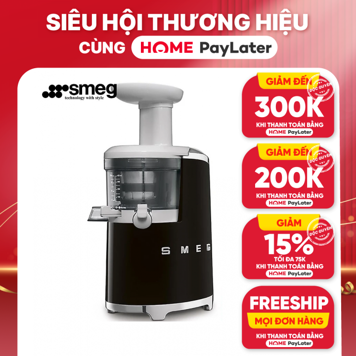 Máy ép trái cây chậm Smeg SJF01BLEU màu đen (535.43.621) - Hàng chính hãng