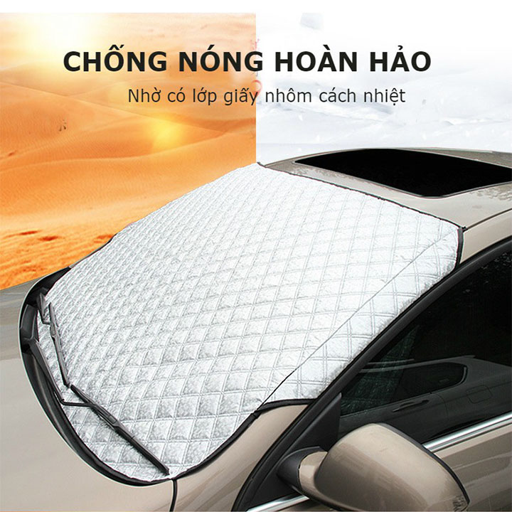 Tấm bạt phủ che nắng bên ngoài kính lái xe ô tô cao cấp CNB2 - Kích thước: 142x92cm