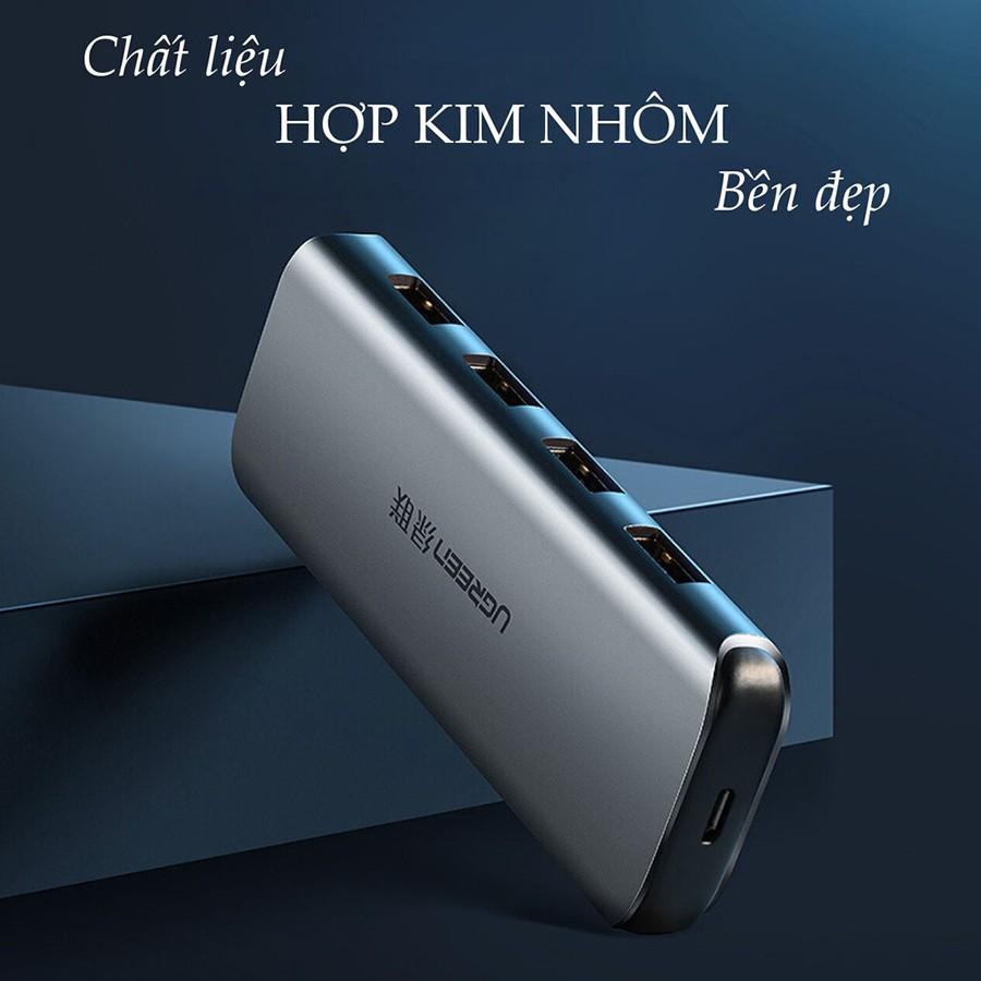 Ugreen 50768 - Bộ chia USB 3.0 ra 4 cổng vỏ nhôm cao cấp -Hàng Chính Hãng