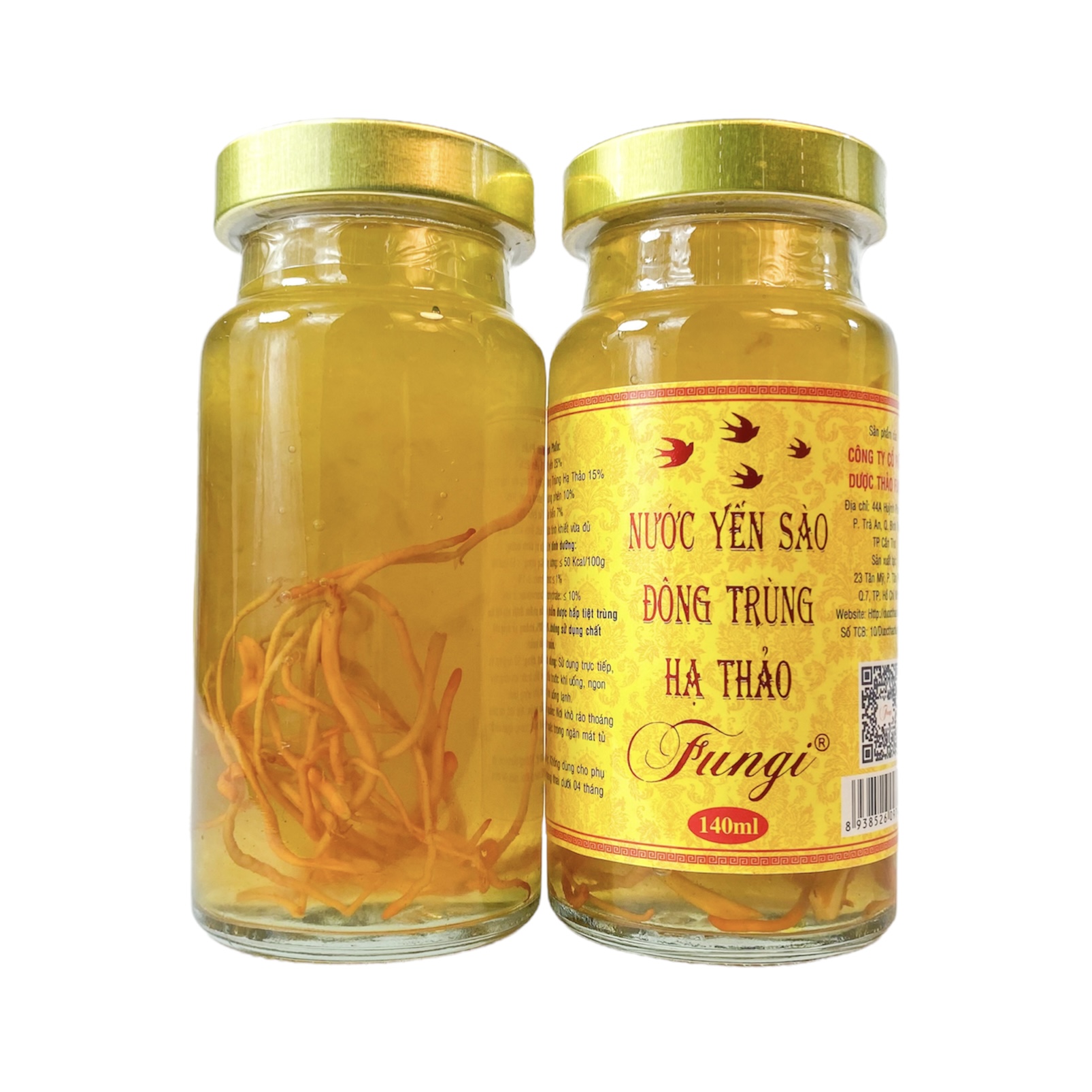 [840ml– 25% Tổ Yến] Yến Sào Đông Trùng Hạ Thảo Fungi Hộp Gỗ (6 hũ x 140ml)