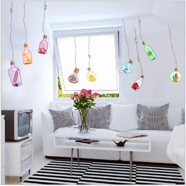 Decal trang trí dây treo bình sắc màu