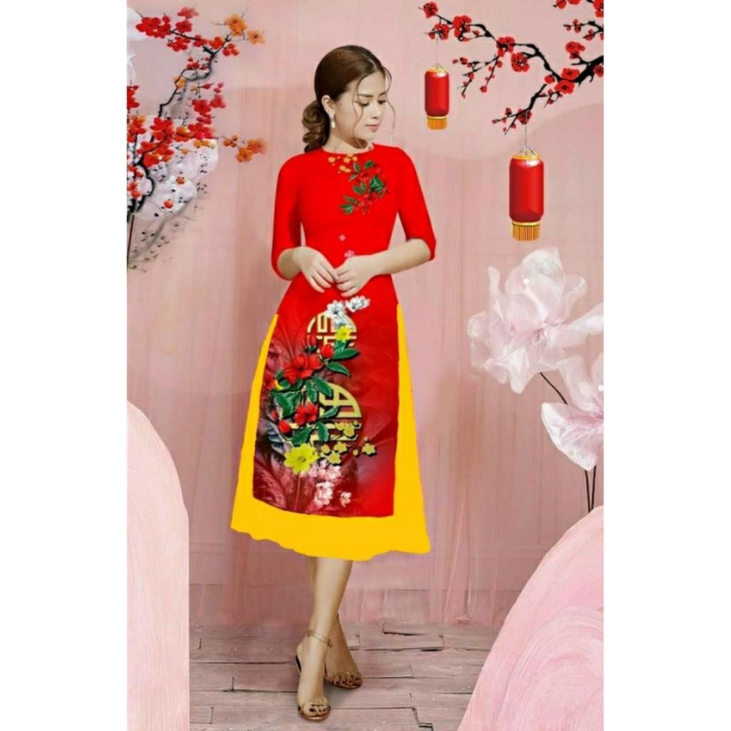 Áo dài cách tân lụa in 3D