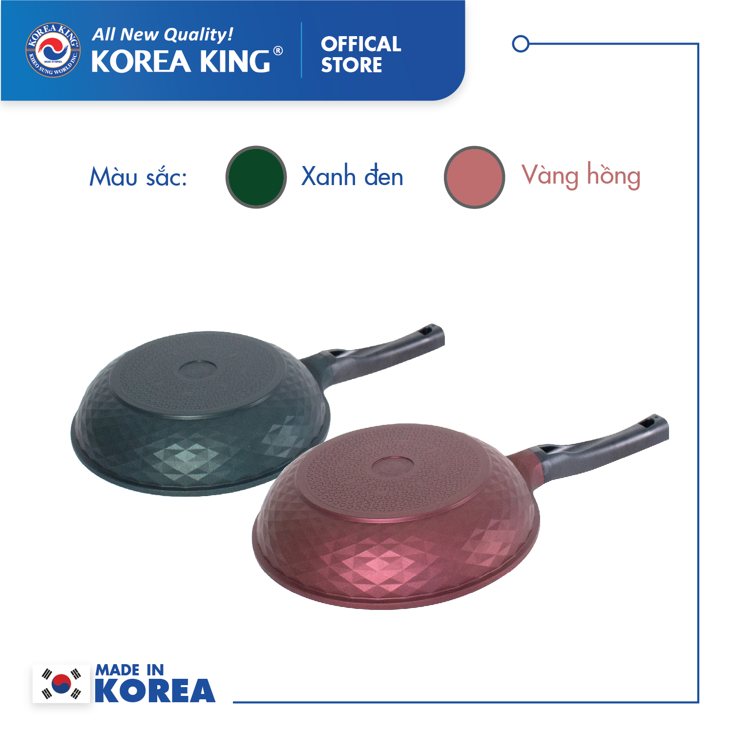 Chảo cạn Diamond Premium Korea King KFP-20DI -Hàng chính hãng