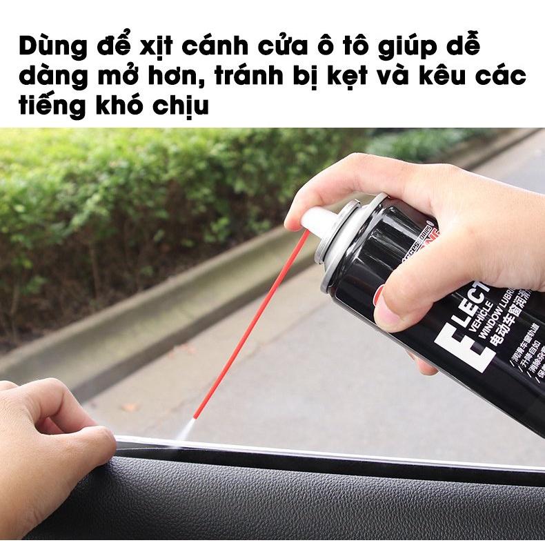 Chai xịt bôi trơn gioăng cửa kính ô tô xe hơi dung dịch bảo dưỡng làm mới cao su chống kẹt, phá rỉ sét