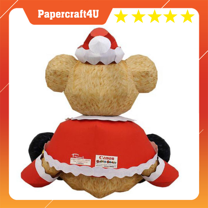 Mô hình giấy Trang trí Giáng Sinh Noel Merry Christmas - Teddy Bear