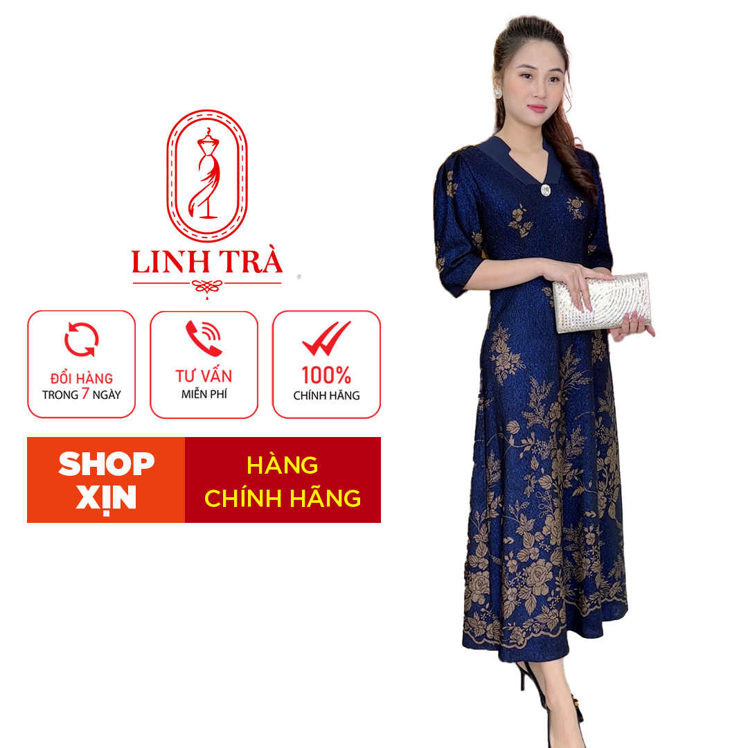 Đầm Trung Niên [ Linh Trà ] (TM 1059) Trẻ Trung Thiết Kế Trang Nhã Thanh Lịch Bigsize Đi Làm Đi Tiệc Cho Bà Cho Mẹ U50
