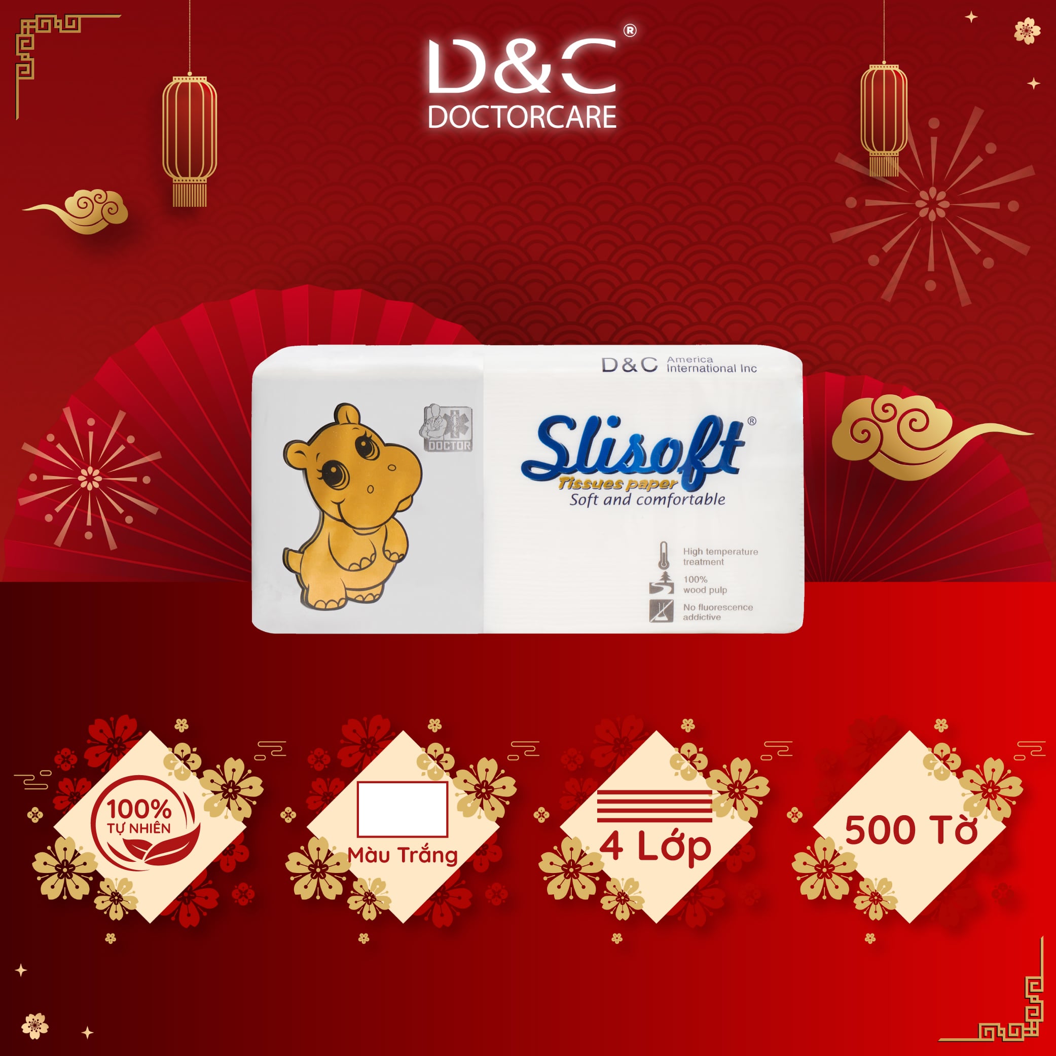 Giấy ăn Slisoft Trắng tự nhiên đa năng,khăn giấy rút thân thiện môi trường không chất tẩy trắng an toàn cho cả gia đình