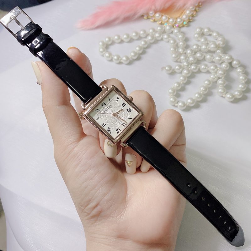 Đồng Hồ Nữ Julius Hàn Quốc JA-1266D Dây Da Màu Đen