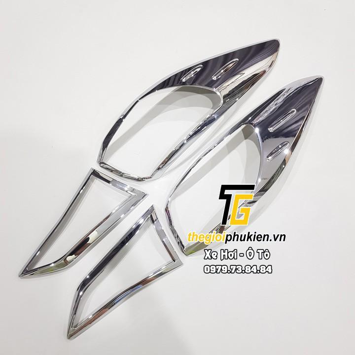 Bộ ốp trang trí, bảo vệ đèn xe Toyota Vios 2019-2020 mạ Crom