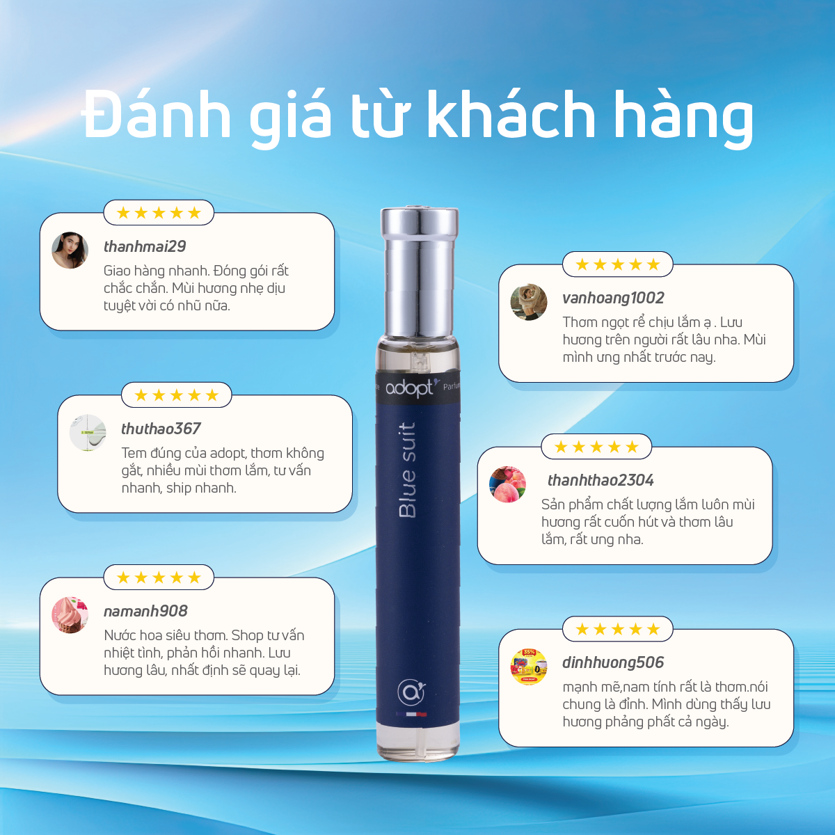 Nước hoa blue suit, nước hoa nam adopt hương thơm sang trọng mạnh mẽ dung tích 30ml