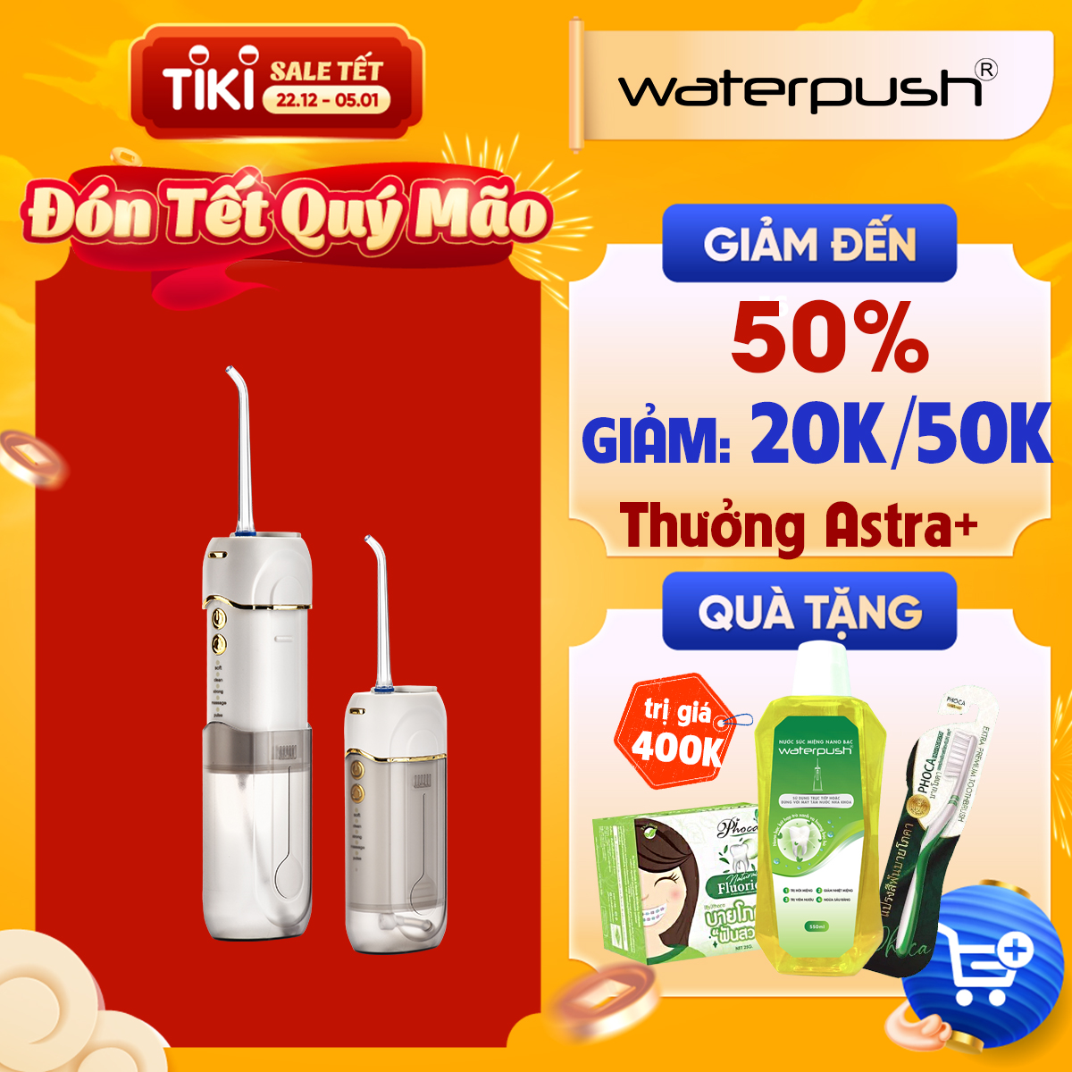 Máy Tăm Nước Du Lịch Cao Cấp WaterPush CY-1904 White - Siêu nhỏ gọn - 1 đổi 1 Online 12 tháng