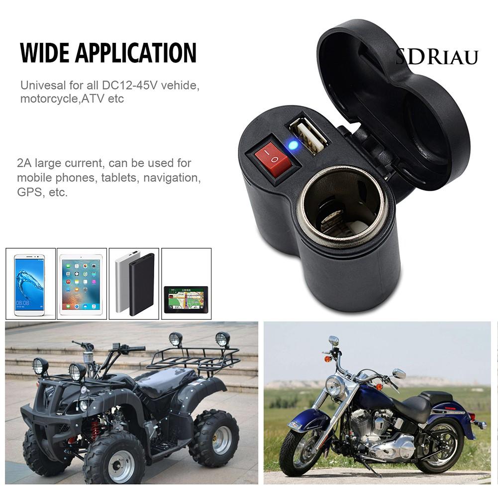 Tẩu Sạc Usb Đa Năng Trên Xe Mô Tô Tiện Dụng