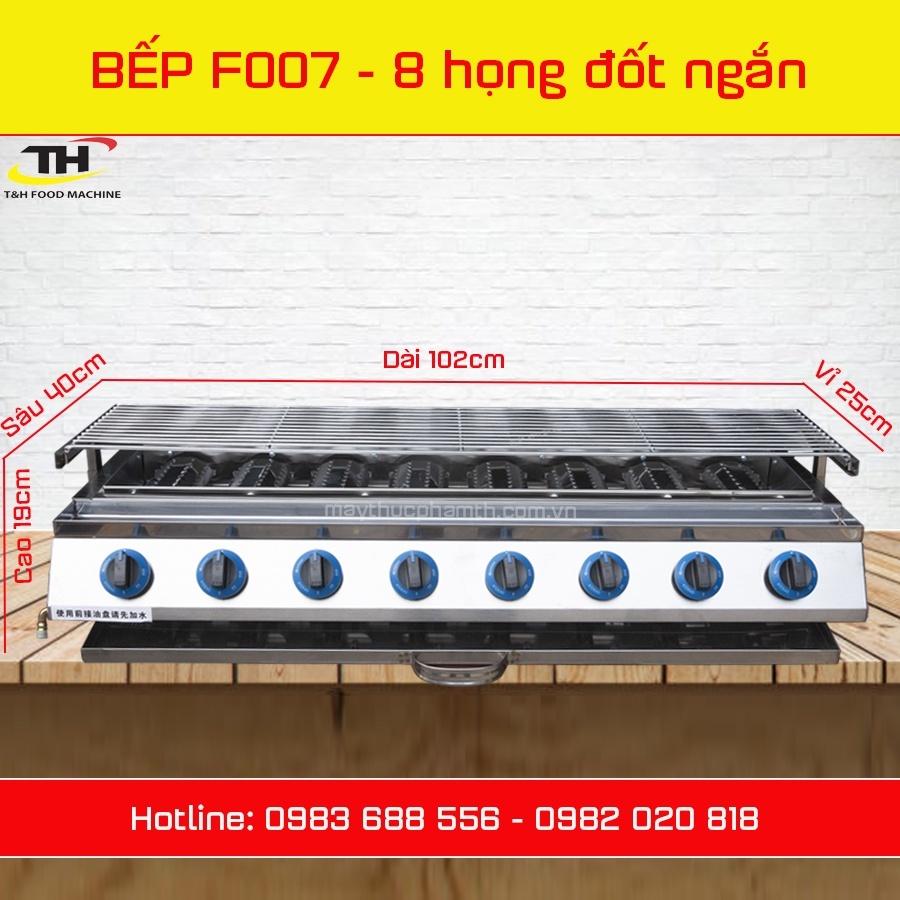 Bếp nướng gas hồng ngoại 8 họng ngắn