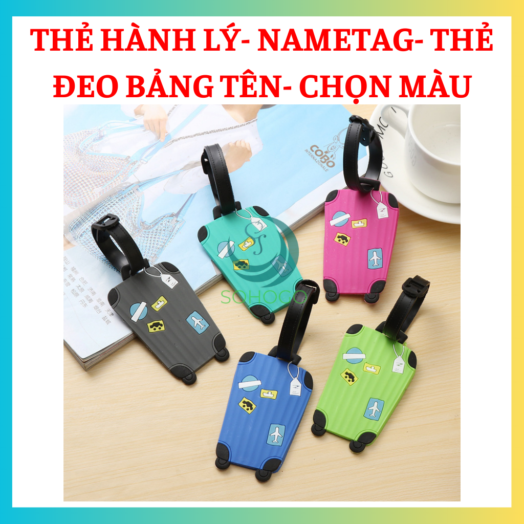 - Thẻ đeo hành lý/ nametag chống thất lạc vali/ balo-Thẻ đeo bảng tên nhựa dẻo cao cấp cho bé