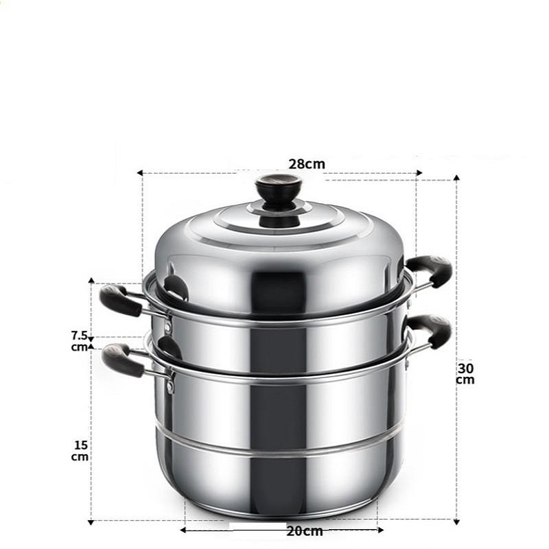 Nồi hấp kiêm nồi luộc gà Inox 3 Tầng - sz 28cm