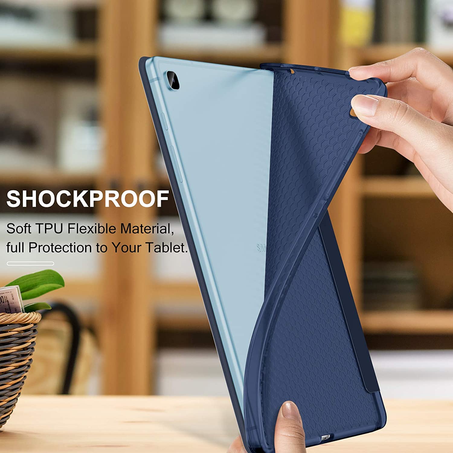 Case bao da chống sốc cho Samsung Galaxy Tab A 8.0 & S Pen 2019 P205 hiệu HOTCASE thiết kế siêu mỏng hỗ trợ Smartsleep, gập nhiều tư thế, mặt da siêu mịn - hàng nhập khẩu
