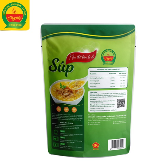 Súp Nui Thịt Bằm Bí Đỏ Cây Thị 260g