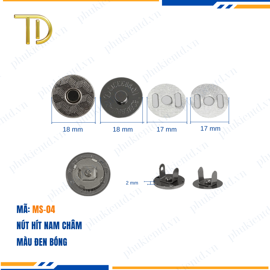 Nút hít nam châm túi xách, Nút nam châm túi xách, Nút nam châm gắn túi mạ điện độ bền 5-8 năm