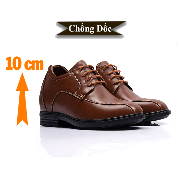 GIÀY ĐỘN NAM CAO 10CM SIÊU ÊM- CHỐNG DỐC T97 NÂU BÒ