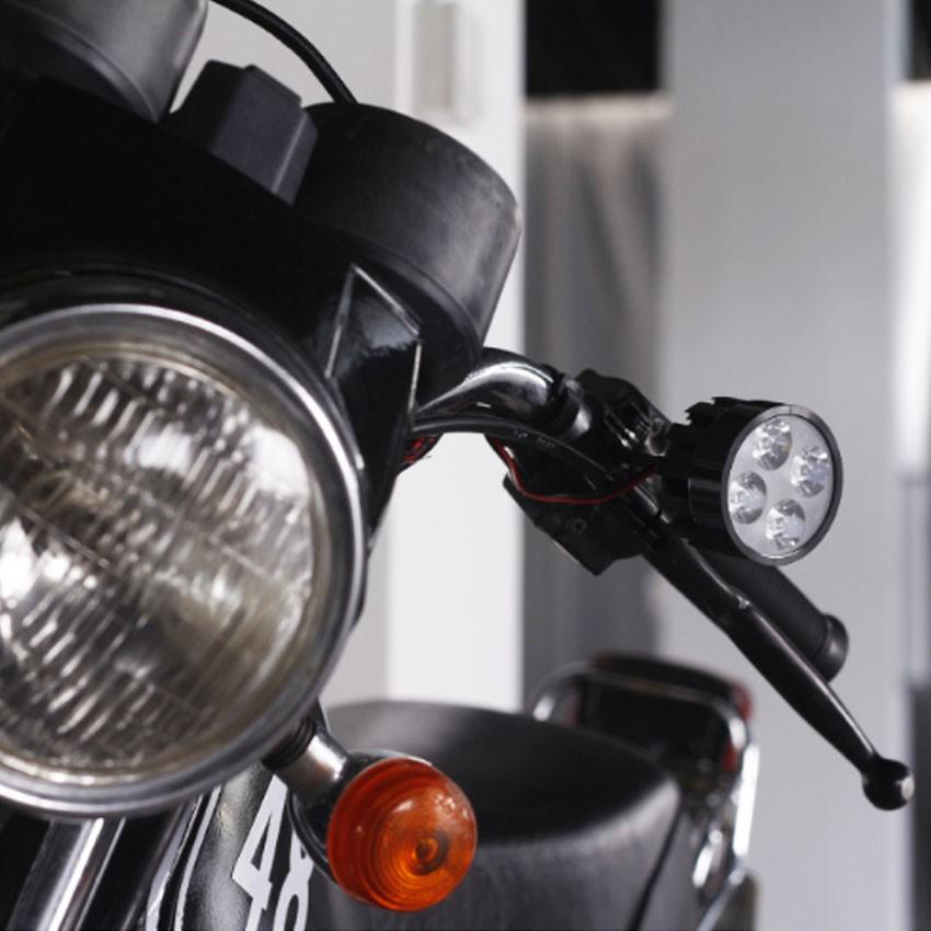 Đèn Led trợ sáng xe máy, xe đạp điện gắn chân gương Loại 6 Led TL 401 (1 đèn) + Tặng kèm đèn led gắn van xe K 131.