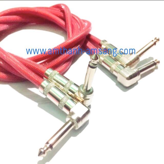 Dây Jack 6 ly cong, 02 dây 6,5ly cong dây tín hiệu âm thanh 2 đầu 6,5mm