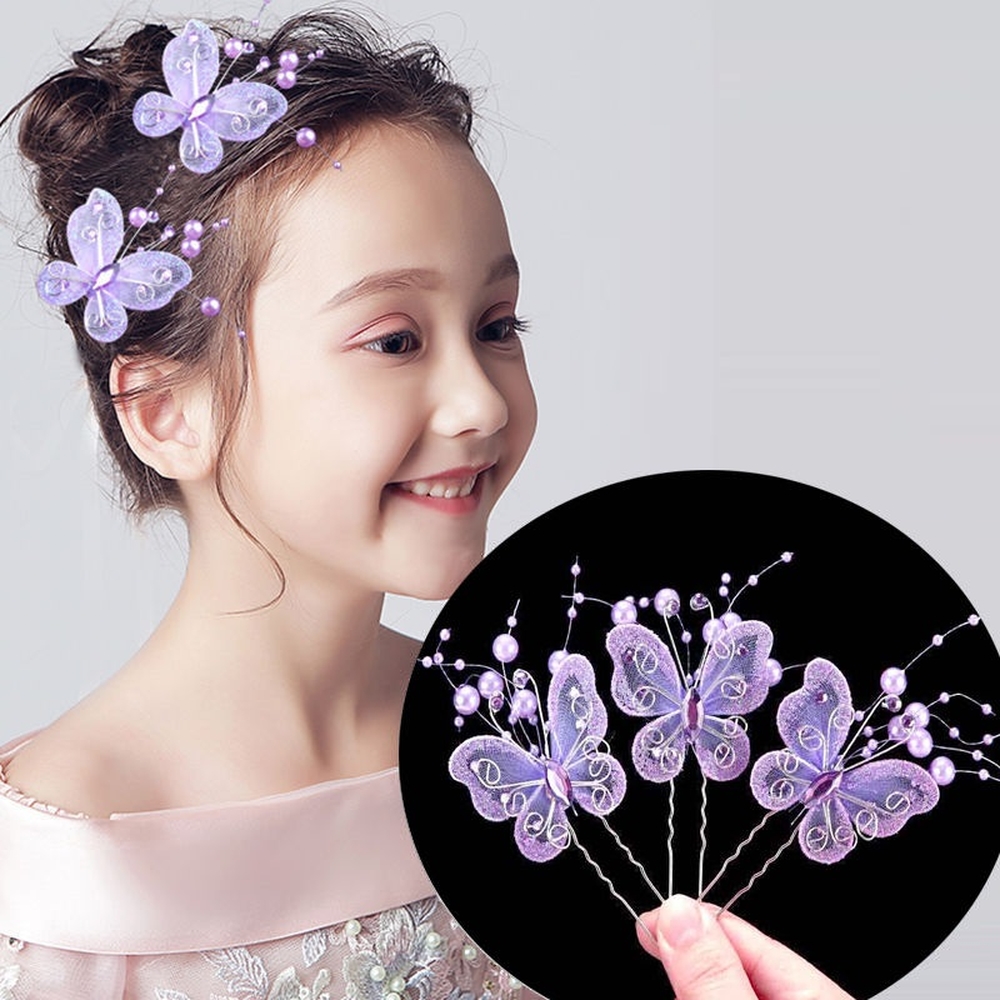 Trâm Cài Tóc Voan Cánh Bướm, Phụ Kiện Tạo Điểm Nhấn Khi Tạo Kiểu, Nhiều Màu Kết Hợp Nhiều Phong Cách,, Nhỏ Gọn, Thiết Kế Trẻ Trung