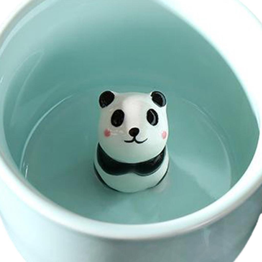 2X Ceramic Cup Cute Animals Inside Tea Milk 3D Cartoon Mugs Panda