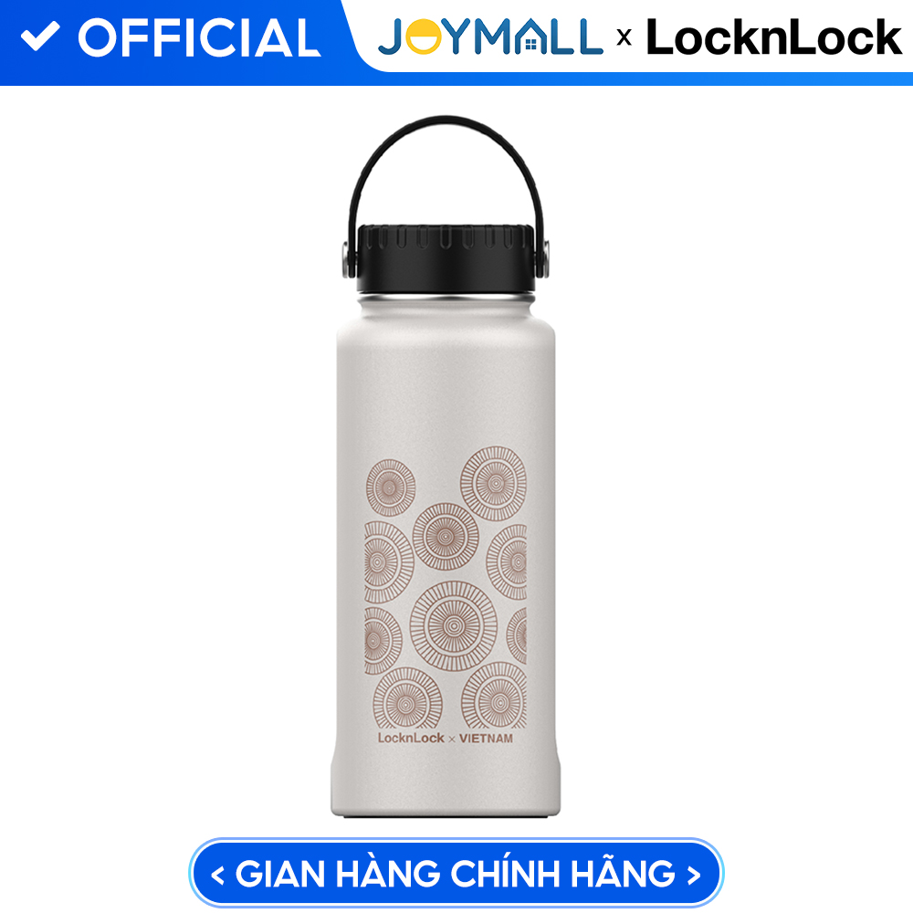 Bình giữ nhiệt LocknLock Riga Tumbler Vietnam Edition màu Be - Nón Lá LHC4160BEG 897ml, Hàng chính hãng, có quai xách dễ dàng mang đi - JoyMall