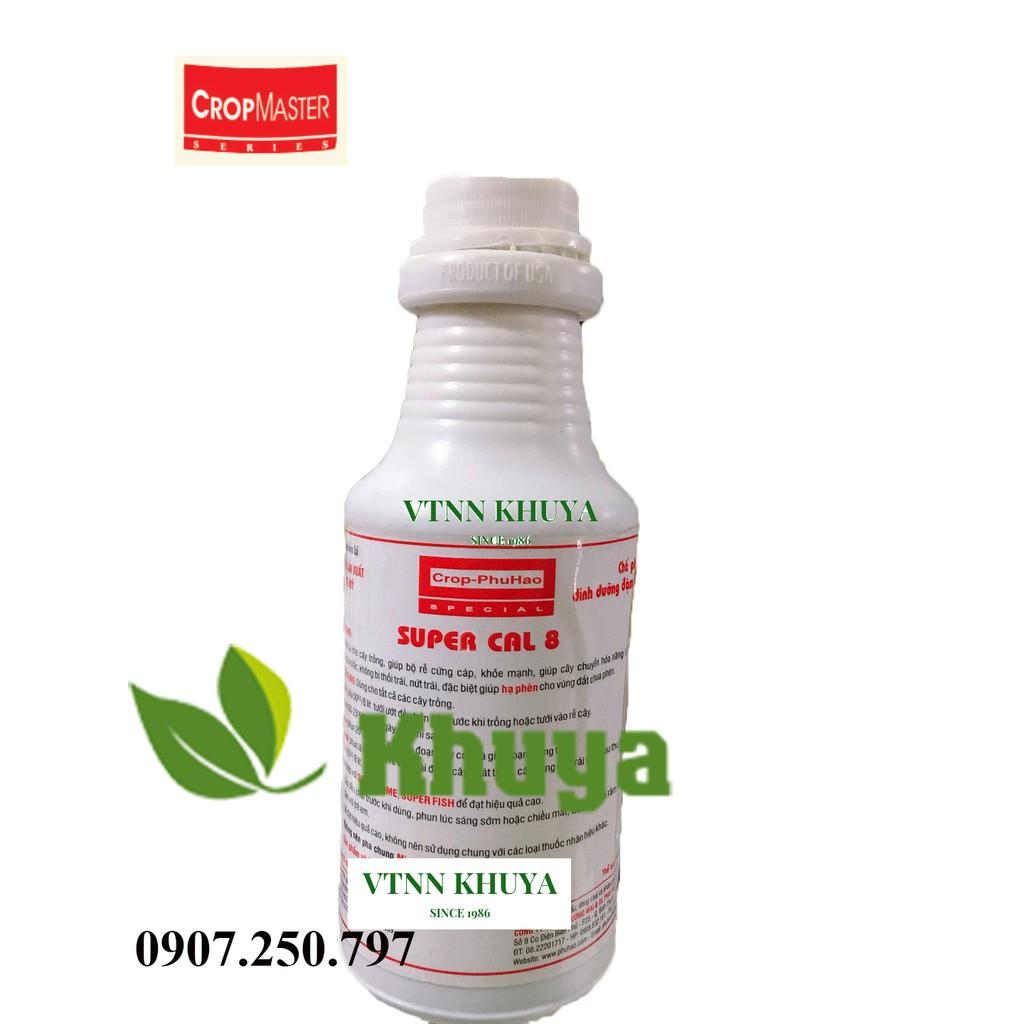 Phân bón Super Cal 8 chai 250ml Khử Độc - Hạ Phèn - Chống Nứt Trái