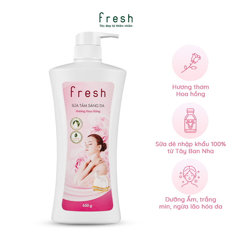 Sữa Tắm Sáng Da Fresh Hương Hoa Hồng 650g