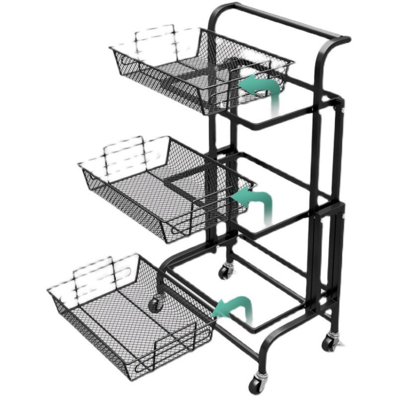 Kệ nhà bếp 3 tầng thông minh gấp gọn có giá điều chỉnh 180 độ Kệ để đồ đa năng có bánh xe di chuyển tiện lợi