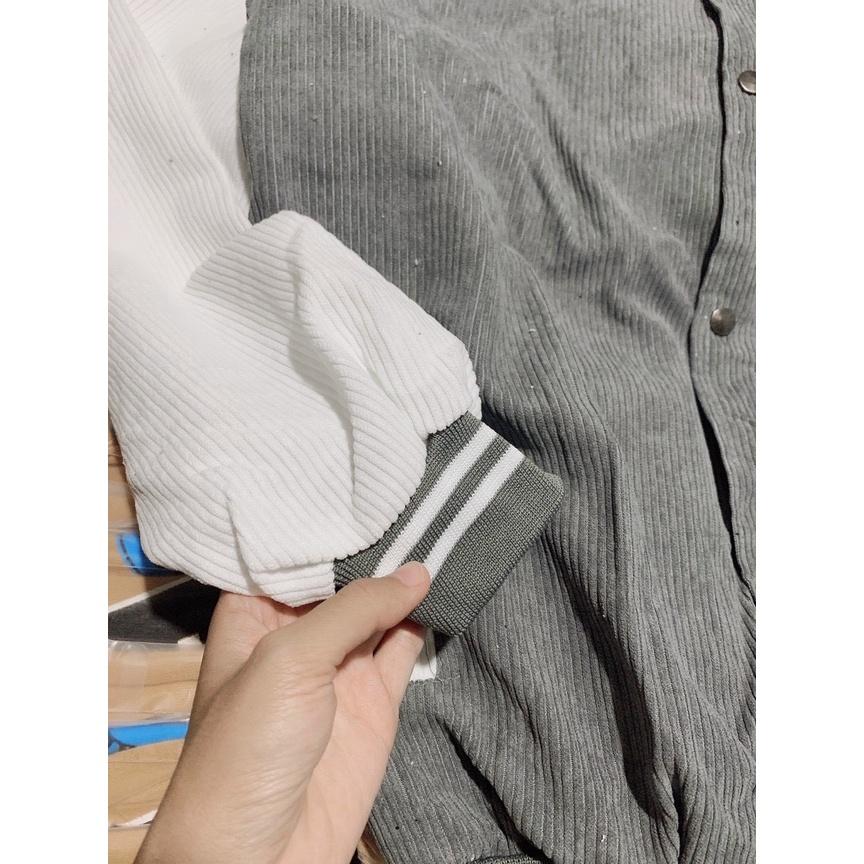 Áo Khoác Bomber Missout Form Rộng Unisex Chất Nhung Tăm 1 lớp thoáng mát