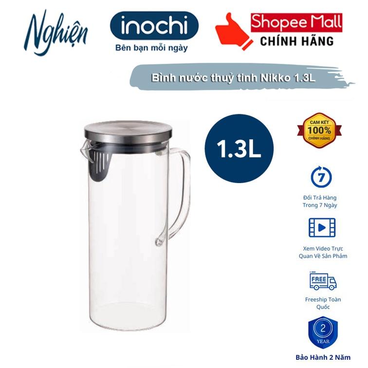 Bình nước thuỷ tinh Nikko 1.3L - Hàng chính hãng INOCHI – Tiêu chuẩn nhật bản