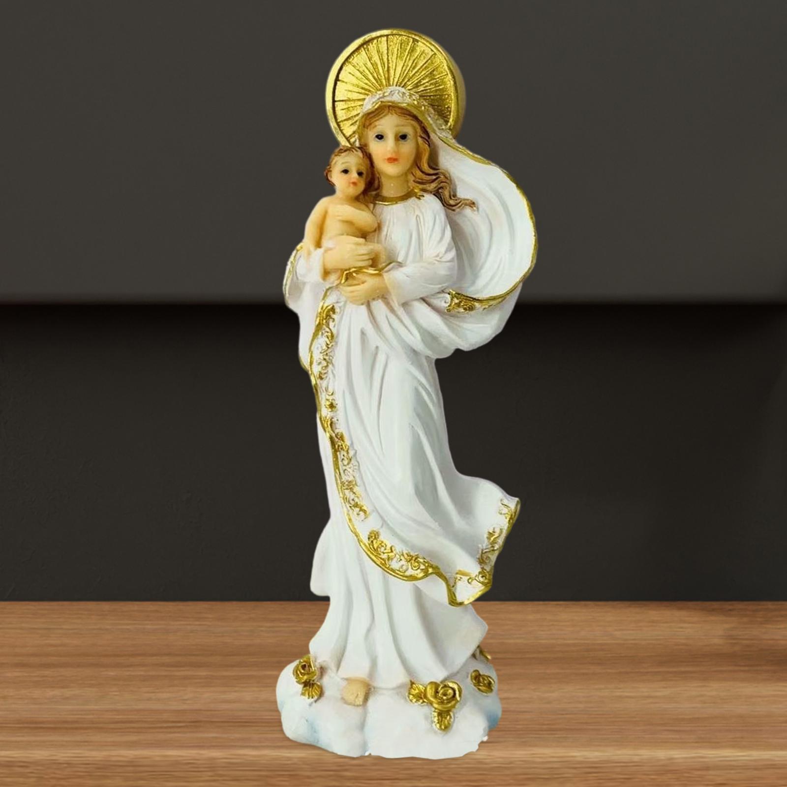 Blessed Mother and Child Jesus Figurine Crafts for Home Tabletop Living Room