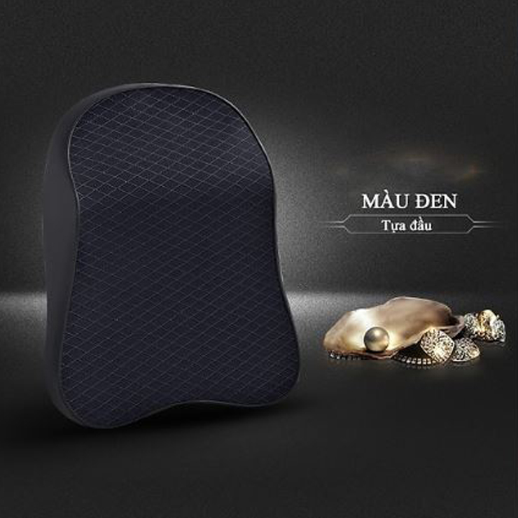 Bộ gối tựa đầu và tựa lưng ô tô bằng cao su non - Đen