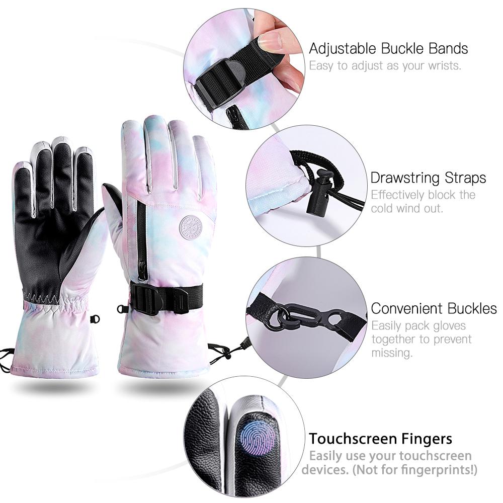 Găng Tay Mùa Đông Unisex Nam Nữ Giữ Ấm Có Dây Rút Chống Thấm Nước Sử Dụng Màn Hình Cảm Ứng Dễ Dàng Golovejoy