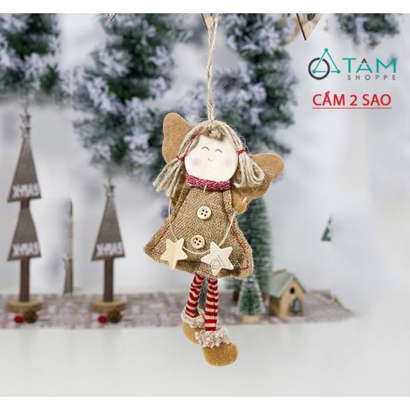 Phụ kiện treo Noel thiên thần vải bố 2 nút X-PKTCT-28