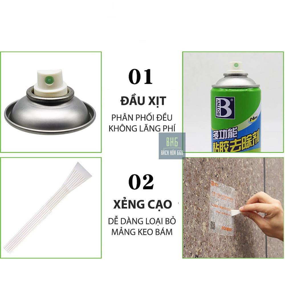 Bình Xịt Tẩy Keo Băng Dính BOTNY - Làm sạch vết băng dính keo dán mọi bề mặt