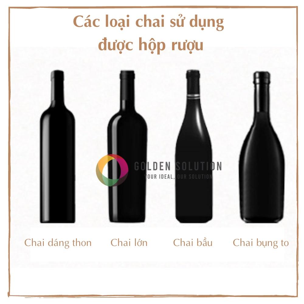 Hộp Rượu Vang, Hộp Đựng Chai Rượu Vang Gỗ Sơn Mài Đôi Cao Cấp (Đen) GDSHRSM2001B0