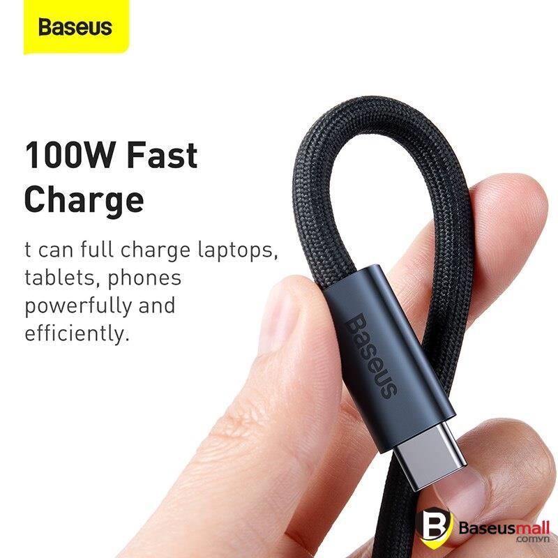 Cáp sạc Baseus Flash Series USB4 Full Featured Data Cable Type-C to Type-C 100w-Hàng chính hãng