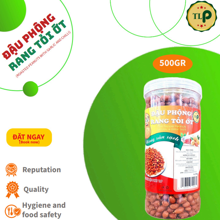 ĐẬU PHỘNG RANG TỎI ỚT TÂN LỘC PHÁT HŨ 500G [ MẪU MỚI ]