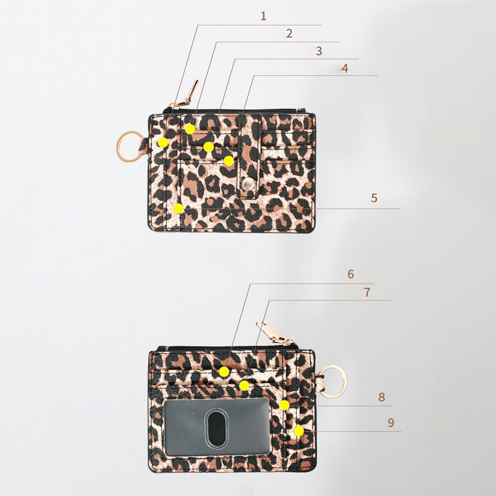 ID Card Holder Women Bracelets Zipper Case Leather Key Chain Female